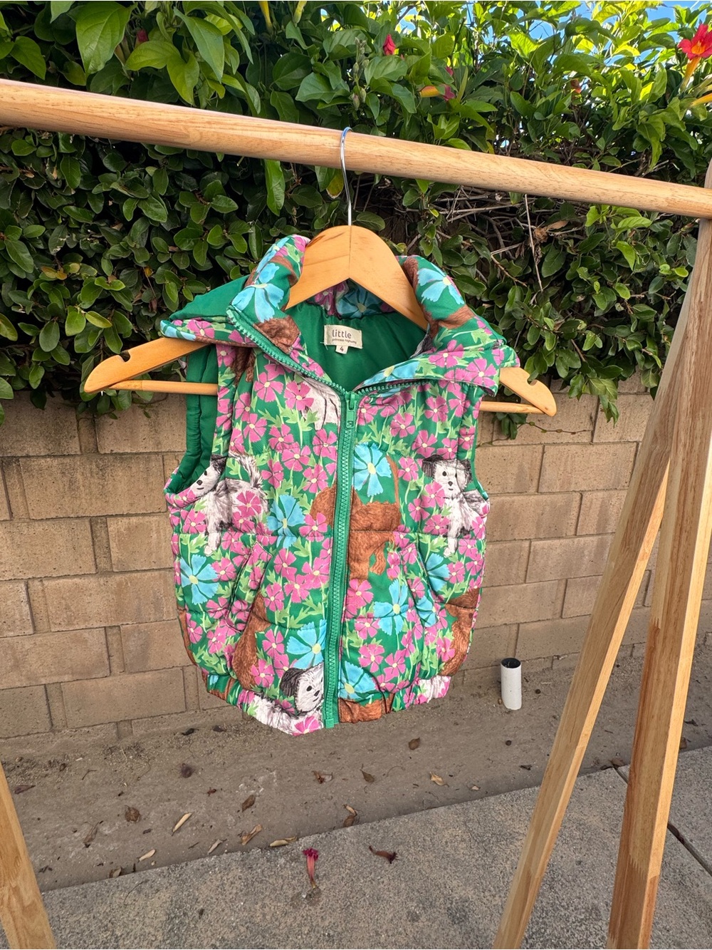 Princess Highway Floral & Green Quilted Kids Vest